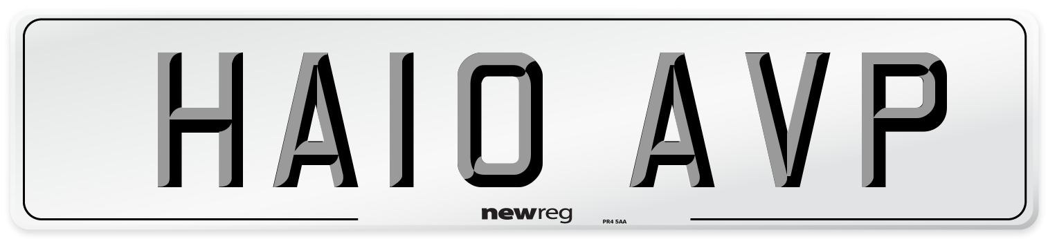 HA10 AVP Number Plate from New Reg